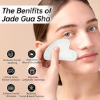 Opal Gua Sha and Face Roller, Real Jade Gua-Sha Stone Facial Tools Set - Image 2