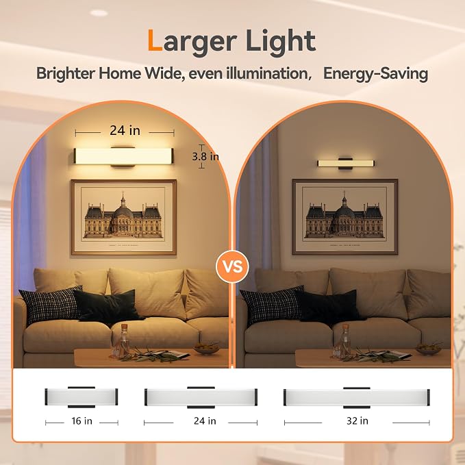 Amico Bathroom Vanity Light Over Mirror 24 inch, Dimmable 5CCT Led Vanity Lights - Image 4