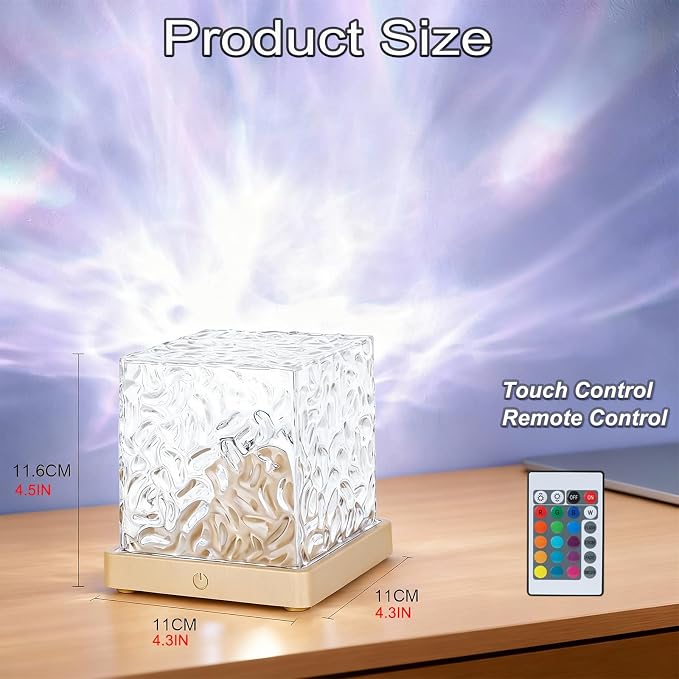 Ocean Wave Projector Light, 16-Color Changing Luminorthe Cube Lamp - Image 7