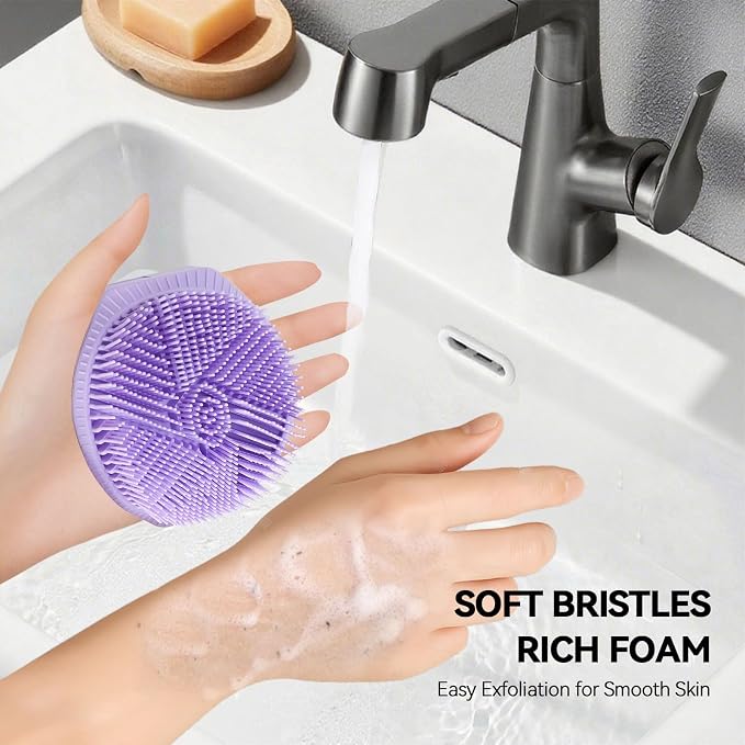 2-Pack Soft Silicone Dual-Sided Body Scrubber & Loofah | Gentle Exfoliating - Image 4