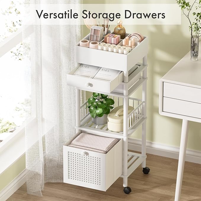 Amazer Bamboo Makeup Organizer Cart - Image 4