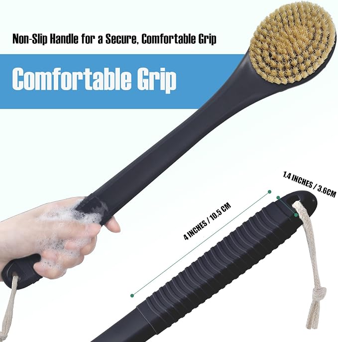 17-Inch Back Scrubber for Shower, Anti-Slip Exfoliating Body Brush for Bath - Image 2