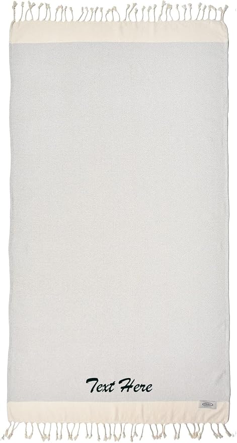 Personalized Embroidered Beach Towel | Throw Blanket, Easy Carry, Sand Free by LA%60HAMMAMFINELIVING