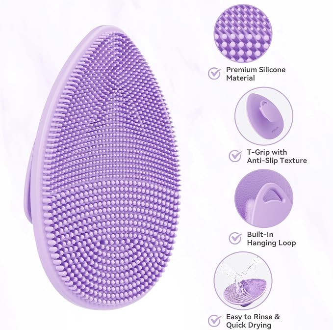 Silicone Face Scrubber 2 Pack, Manual Facial Cleansing Brush - Image 4