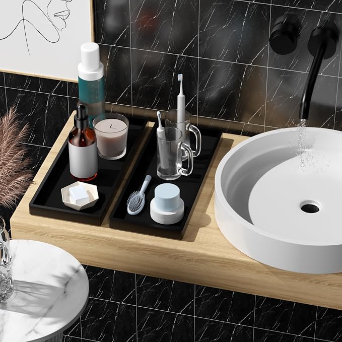 BBK Bathroom Vanity Tray 11.8 in- 2 Pack Silicone Bathroom Tray - Image 2