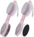 Foot File Callus Remover 5-in-1, Scrubber Brush, Stainless Steel Foot Rasp and by YIOYOODA