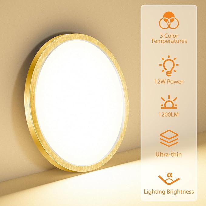 slochi 1PACK LED Flush Mount Ceiling Light Fixture, 3000K-4000K-6500K & 100W - Image 2