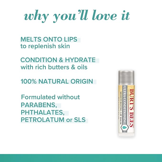 Burt's Bees Lip Balm, Moisturizing Lip Care, 100% Natural Origin, Ultra - Image 2
