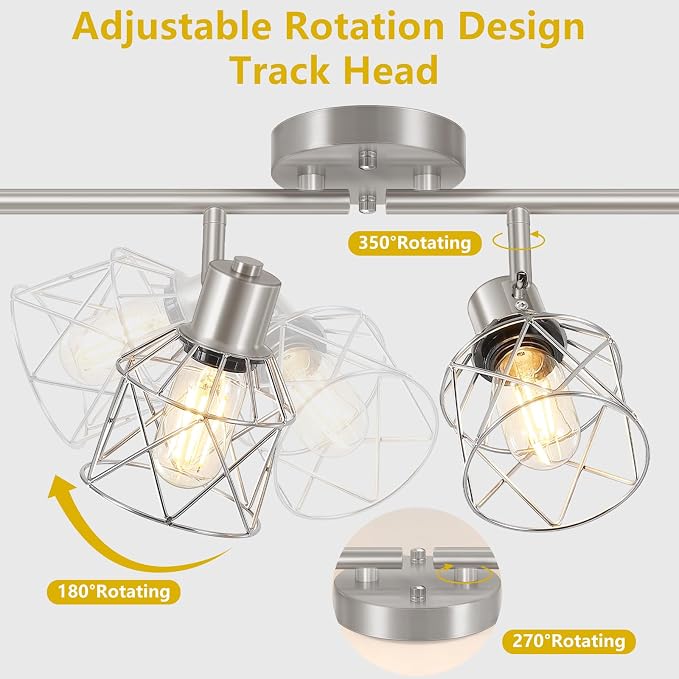 Baocuz 4-Light Kitchen Lighting Fixtures, Adjustable Multi-Directional Brushed - Image 3