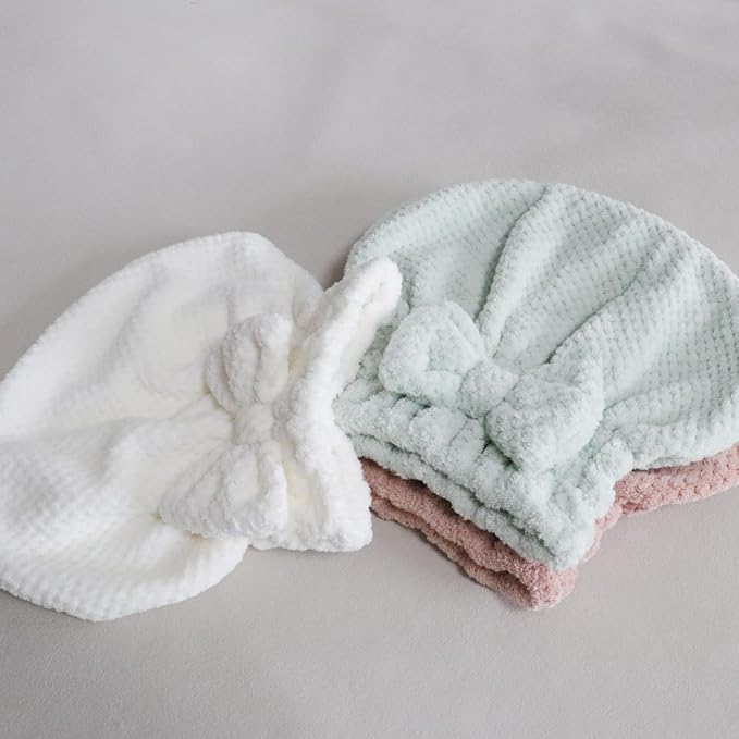 Jseng 3PC Microfiber Hair Towel Caps, Extreme Soft & Ultra Absorbent, Fast - Image 5