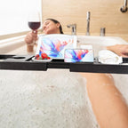 Utoplike Bamboo Bathtub Tray Caddy, Adjustable Bathroom Organizer - Image 7