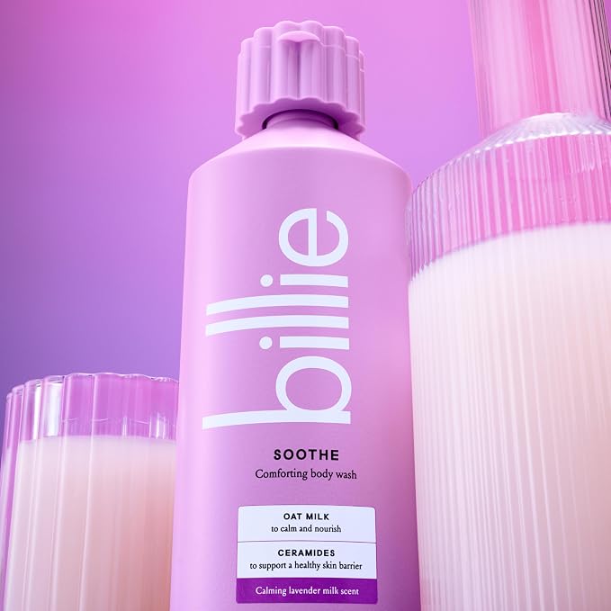Billie Soothe Comforting Womens Body Wash, 18 fl oz, Calming Lavender Milk Scent - Image 4