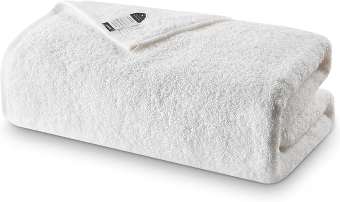 SEMAXE White Bath Towel, 100% Cotton Bath Towel by SEMAXE