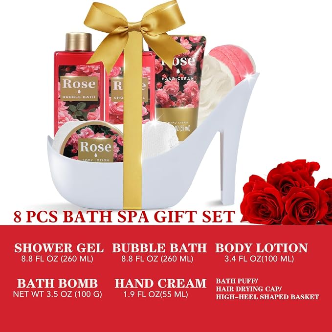 Spa Luxetique Gifts for Women High Heel Gift Set for Women 8pcs Bath Sets - Image 3