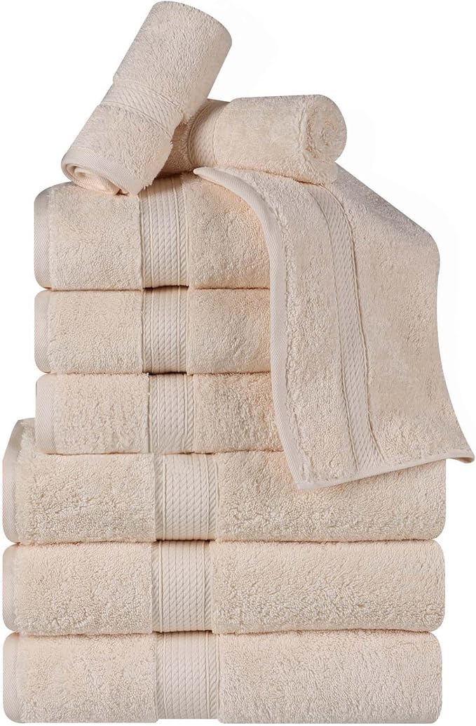 Superior Egyptian Cotton Pile 9 Piece Towel Set, Includes 3 Bath, 3 Hand - Image 2