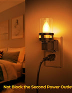 Briignite Candle Night Light Plug in, Amber Night Lights Plug into Wall - Image 4