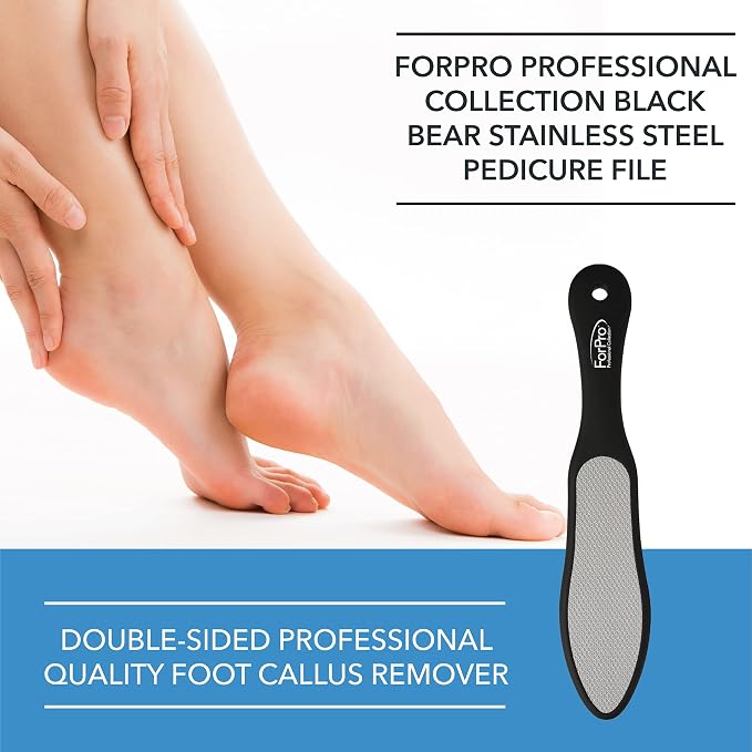 ForPro Black Bear Stainless Steel Pedicure File, Callus Remover Foot File - Image 4