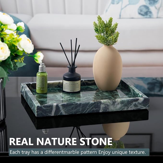 Real Natural Marble Tray for Bathroom, Kitchen and Desktop, Rectangle Genuine - Image 4