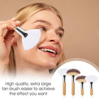 4Pcs Fluffy Facial Brushes Esthetician Fan Brushes Esthetician Short Handle Fan - Image 6