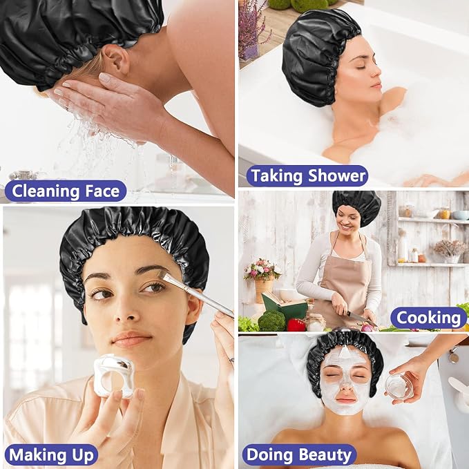 1 PCS Shower Cap, Double Layer & Adjustable Bathing Cap - Image 7