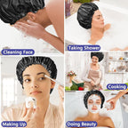 1 PCS Shower Cap, Double Layer & Adjustable Bathing Cap - Image 7