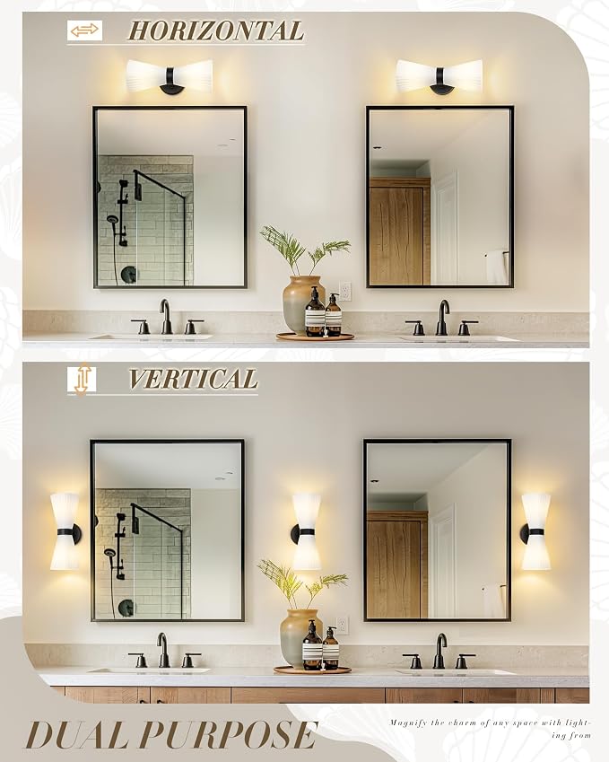 Modern Black Wall Sconce, HWH Up and Down Indoor Sconces Wall Lighting - Image 4