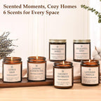 6-Pack Scented Soy Candle Set – Lavender Vanilla, Eucalyptus, Sandalwood - Image 5