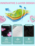 Years calm Terry Lined Shower Cap, Triple Layer Heart Motifs, Waterproof - Image 3