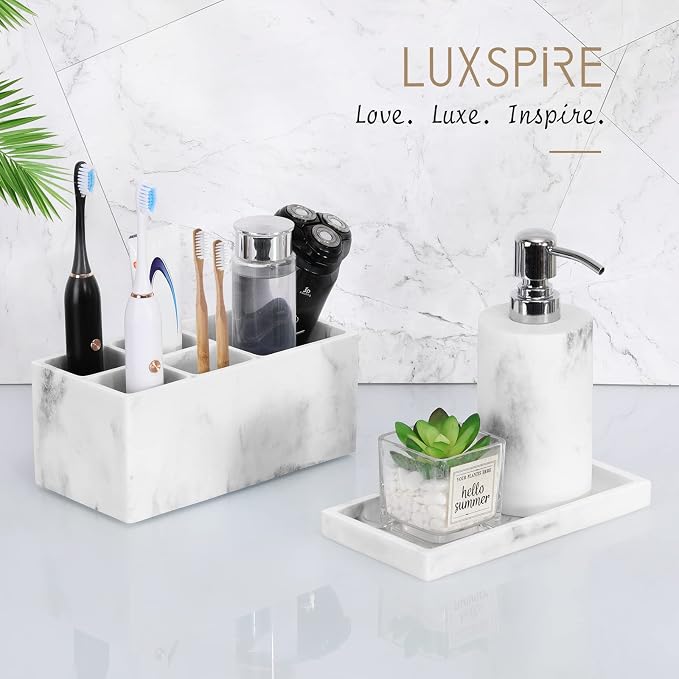 Luxspire Bathroom Vanity Tray, 8 x 4 inch Resin Kitchen Sink Tray - Image 6