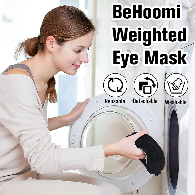BeHoomi Heated Eye Mask, Weighted Sleep Mask Warm Compress - Image 6