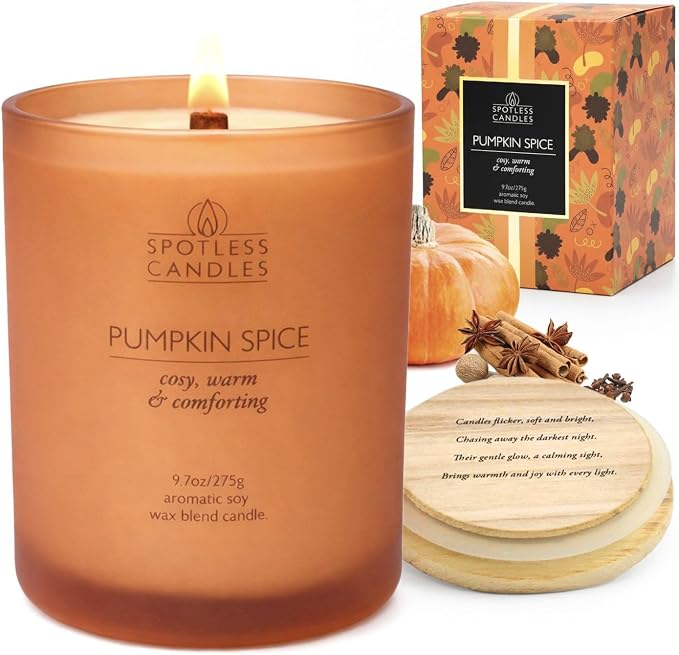 Pumpkin Spice Candle 9.7 oz: 55 Hrs Burn Time by SpotlessLeopard