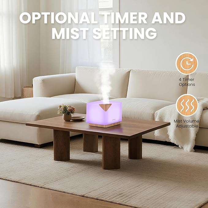 URPOWER Aromatherapy Essential Oil Diffuser Humidifier, 700ml Large Capacity - Image 3