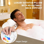 4D Silicone Bath Pillow for Tub, Upgraded Adjustable Bathtub Pillow Head Neck - Image 4