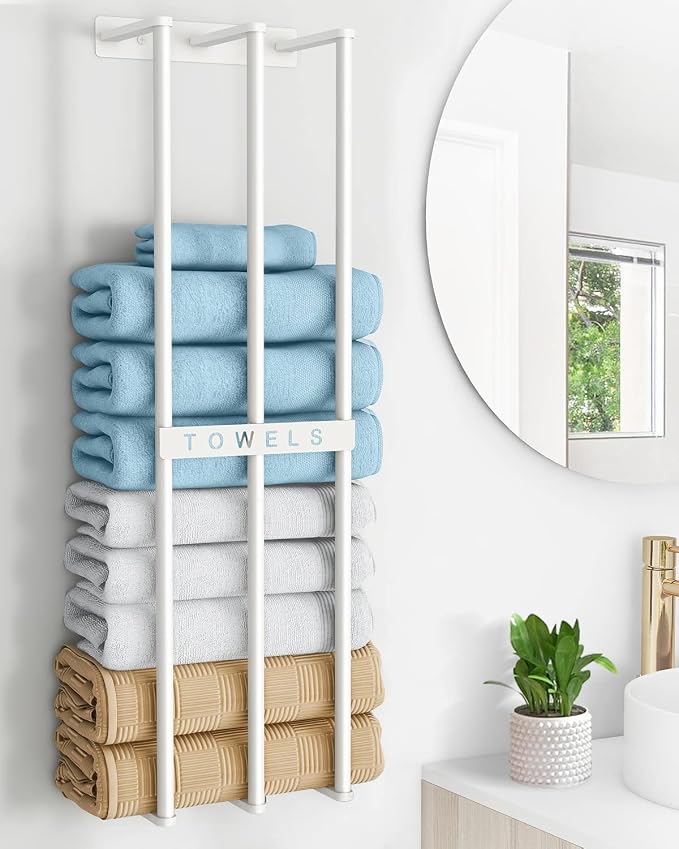 Towel Holders for Bathroom Wall Mounted, Bethom Towel Storage for Small Bathroom - Image 6