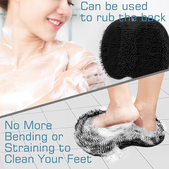 Shower Foot Scrubber Mat Back Washer Back Exfoliating Bath Wash Pad Wall - Image 3