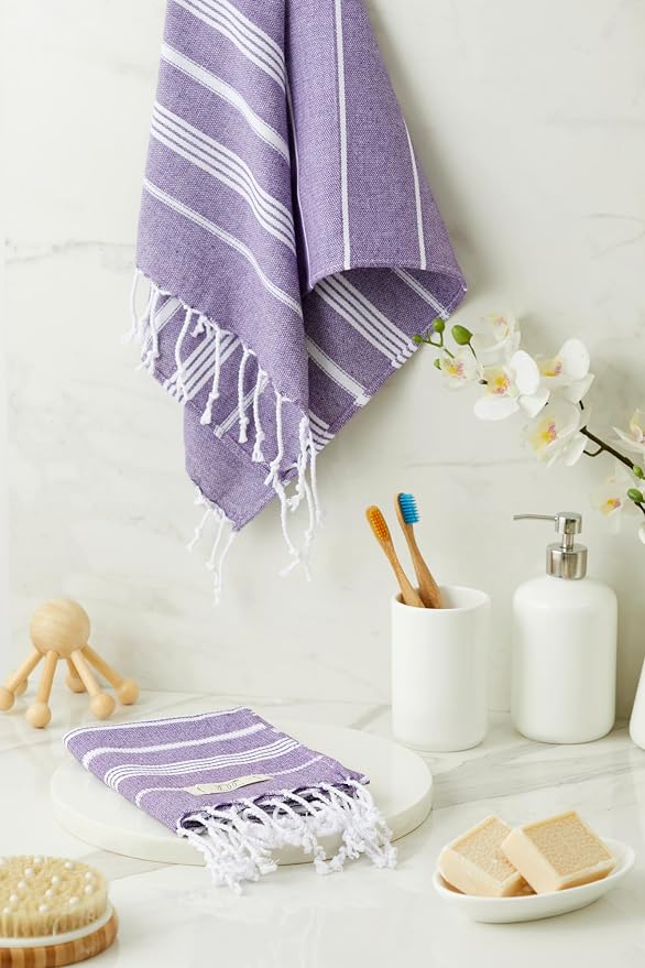 Hand Towels - Set of 2, Decorative Peshtemal Cotton Hand Towels - Image 7