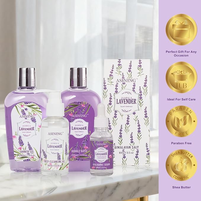 19-Pc Luxury Body Gift Set for Women, Lavender Bath and Body Gift Basket - Image 5