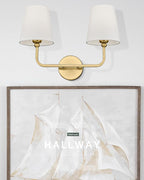2 Light Bathroom Vanity Light, Brushed Gold Double Wall Sconce - Image 8