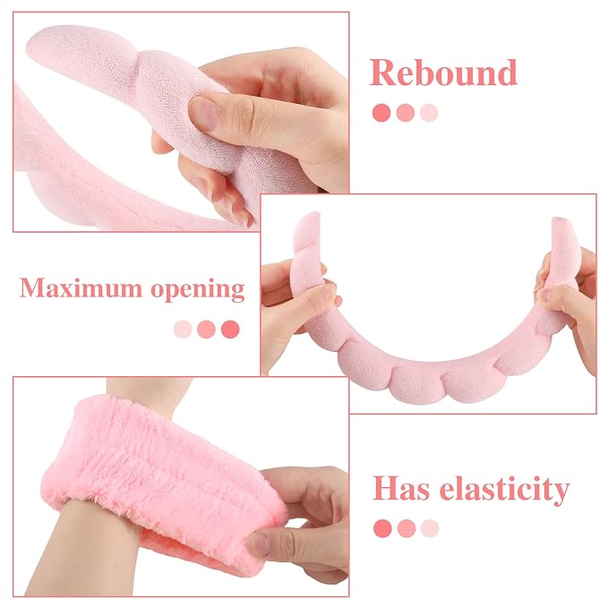 WSICSE Sponge Pink Spa Headband - Image 3