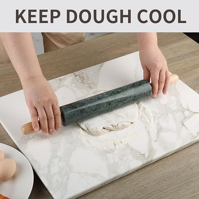 Koville Marble Rolling Pin, Non-Stick Stone Dough Roller, Rolling Pin - Image 6