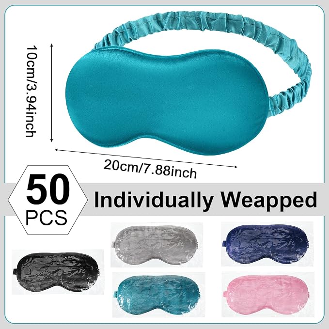 Newcotte 50 Pcs Silk Sleep Eye Mask - Image 2