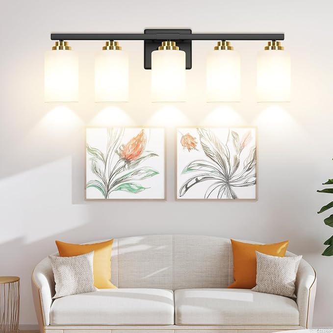 5-Light Bathroom Light Fixtures, Classic Wall Light Fixture - Image 9