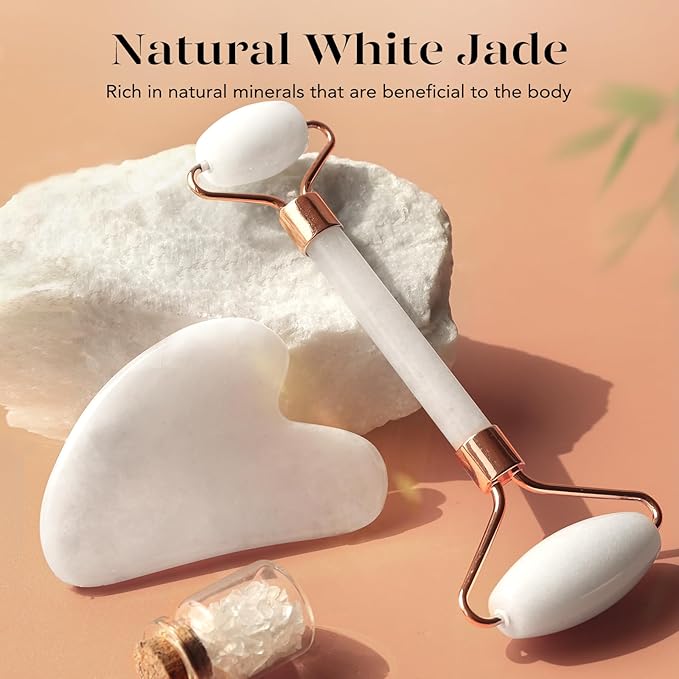 BAIMEI IcyMe Jade Roller & Gua Sha Set Face Roller and Gua Sha Facial Tools - Image 3