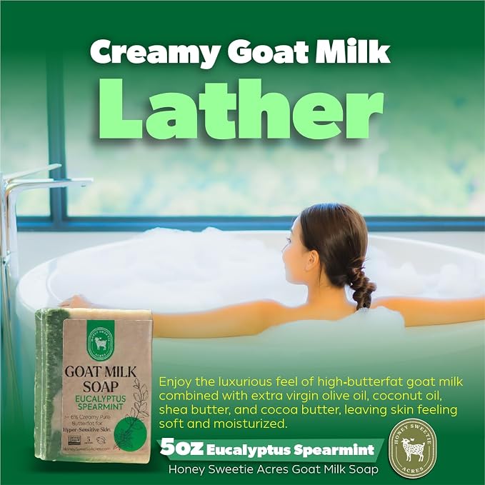 Honey Sweetie Acres Eucalyptus Spearmint Goat Milk Soap - Image 3