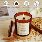 Scented Candles for Home, 2 Pack Wood Wick Pumpkin Spice Scented Candles - Image 4