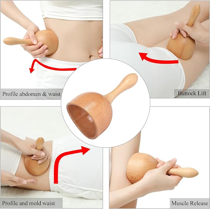 Komogir Wood Therapy Massage Tools 5-in-1 Lymphatic Drainage Massager - Image 4