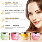 4 PCS Honey Lip Balm Pot, Honey & Strawberry & Watermelon & Apple Lime Lip Mask - Image 5