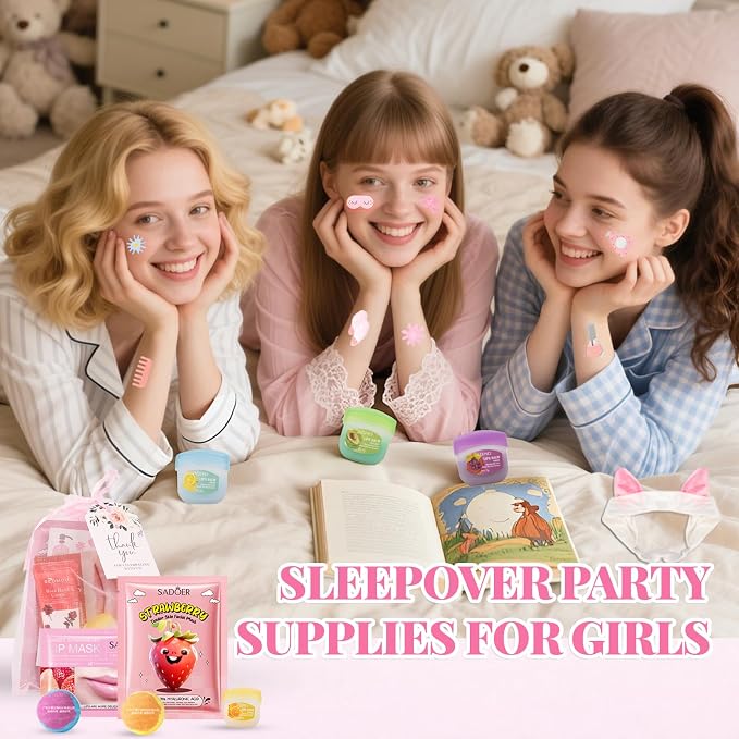 90PCS Spa Party Supplies for Girls, Sleepover Party Supplies for Girls - Image 5