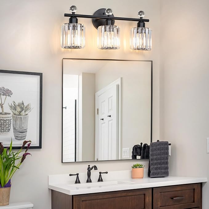 Modern 3 Light Crystal Vanity Light, Crystal Bathroom Light Fixtures, Compatible - Image 7