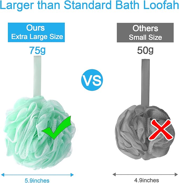 AmazerBath Loofah Sponge 75g/Piece, Exfoliating Bath Sponge Body Scrubber - Image 6